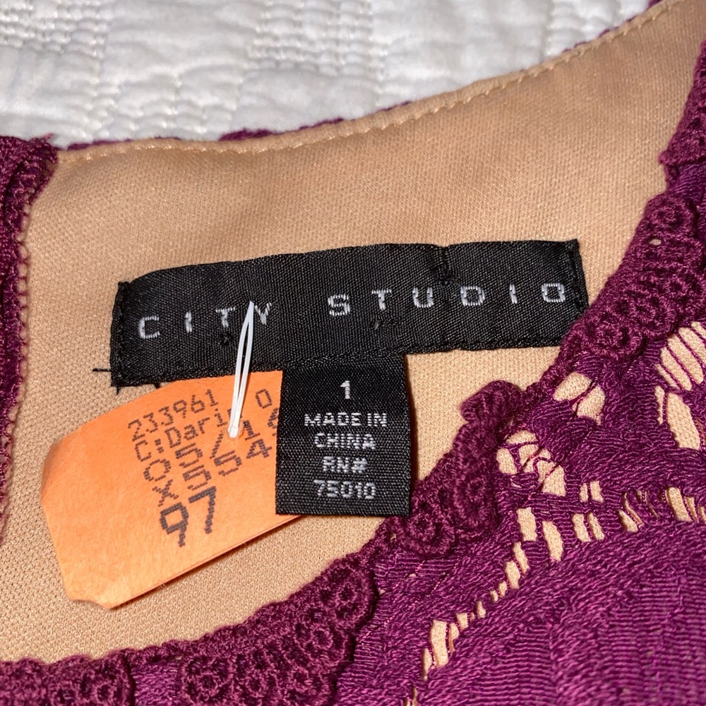 Final sale! Vibrant Plum Lace Dress - Picture 3 of 5